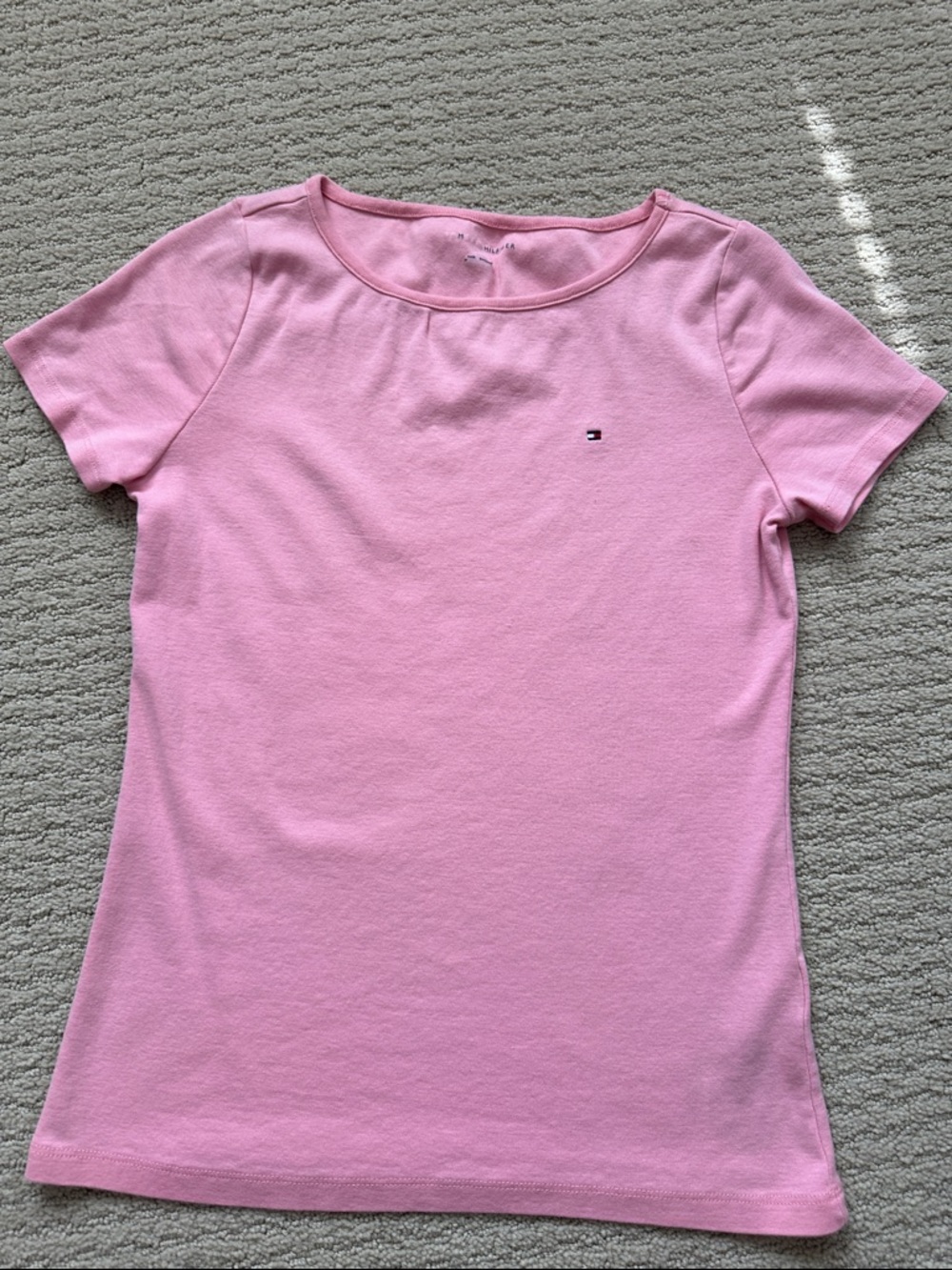 Tommy Hilfiger Light Pink Scoop Neck Short Sleeve Tee